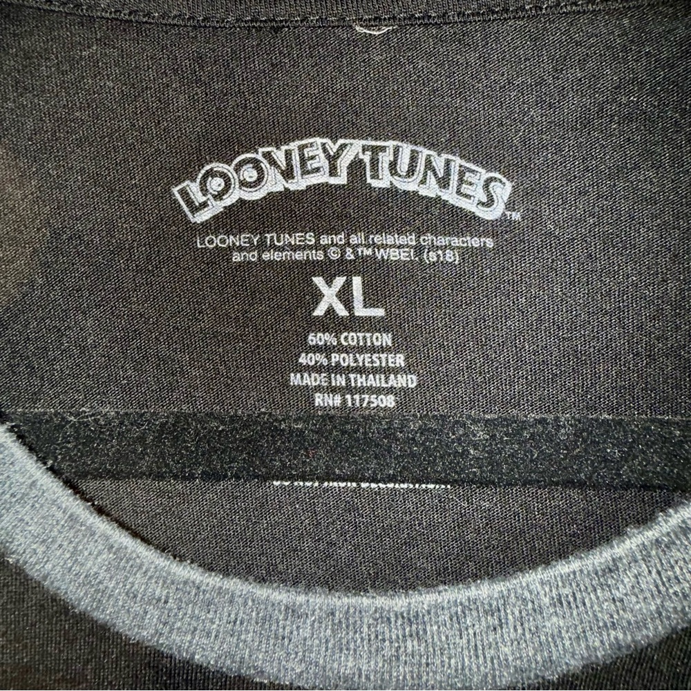 Looney Tunes Black and Red Men’s Tee. Ships next day . Warner Bros . - Picture 4 of 5